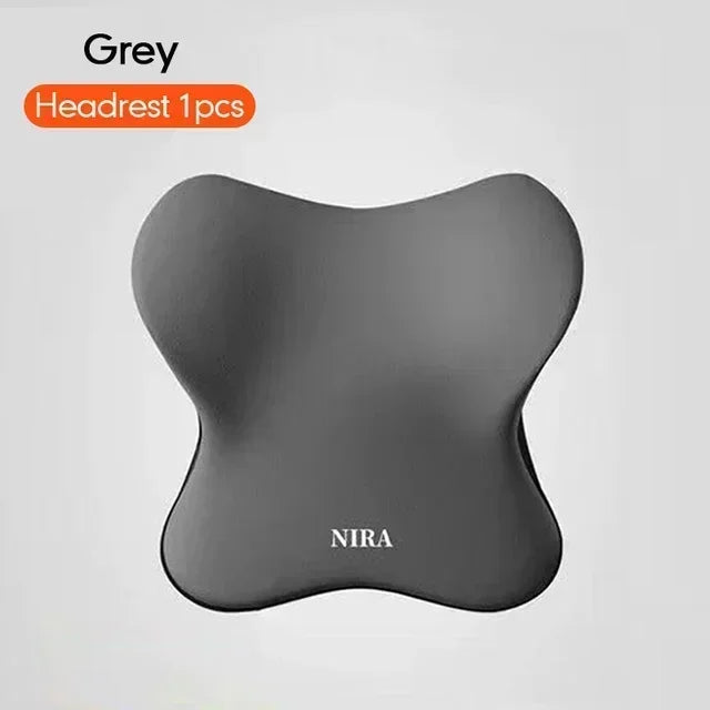 Memory Foam Car Lumbar Support Pillow – Removable Washable Backrest Cushion, Universal Fit - Delicate Leather