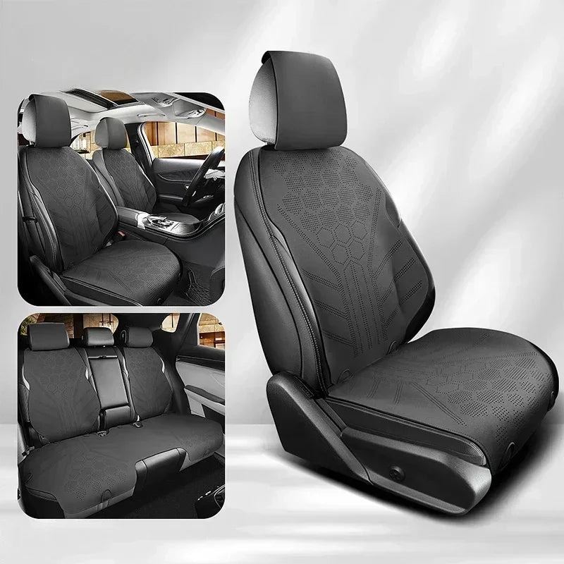 Universal All Seasons Car Seat Cover - Breathable Suede Seat Anti-slip Protective Cushions - Luxury Ultra Thin Suede Seat Cover - Delicate Leather