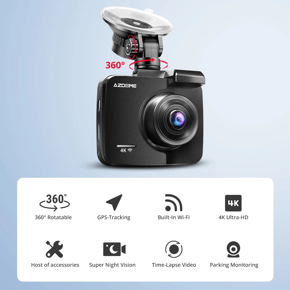 4K Dash Cam GS63H – Built-In GPS, Wi-Fi, G-Sensor, and Motion Detection Car DVR 30 - Delicate Leather