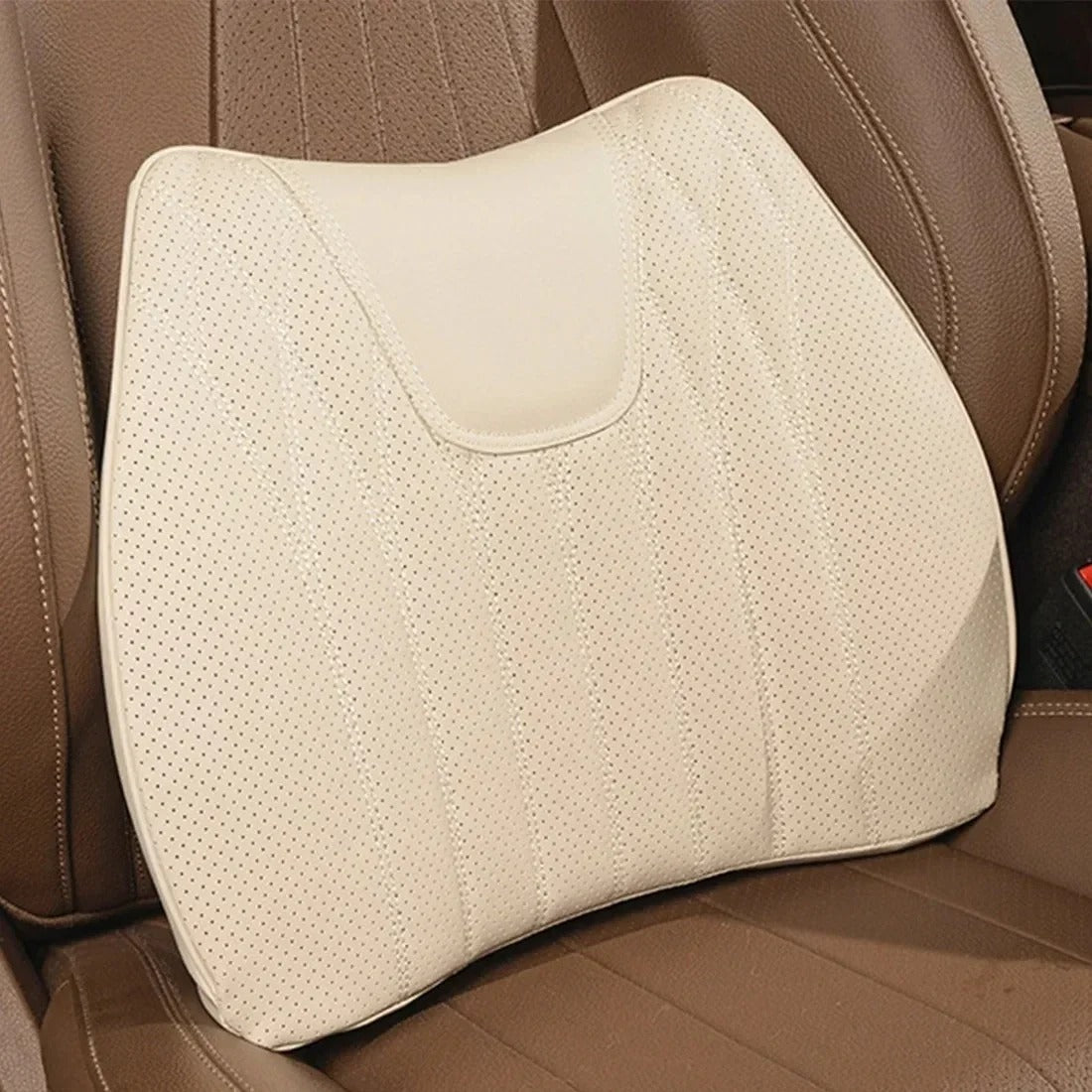 Luxury Comfort Car Cushions – Premium Memory Foam Seat Cushion for Back Pain Relief and Enhanced Relaxation - Delicate Leather