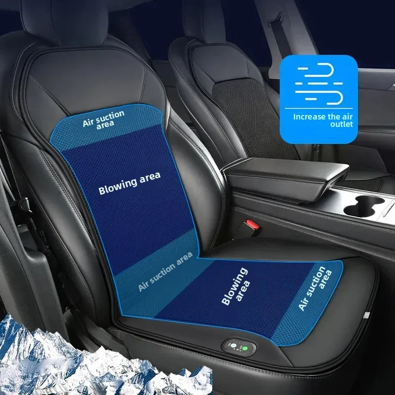 Car Cigarette Lighter Powered 24 Fans Universal Air Conditioning Seat Cover Cooling Car Seat Cushions Car Ventilated Seat Cover - Delicate Leather