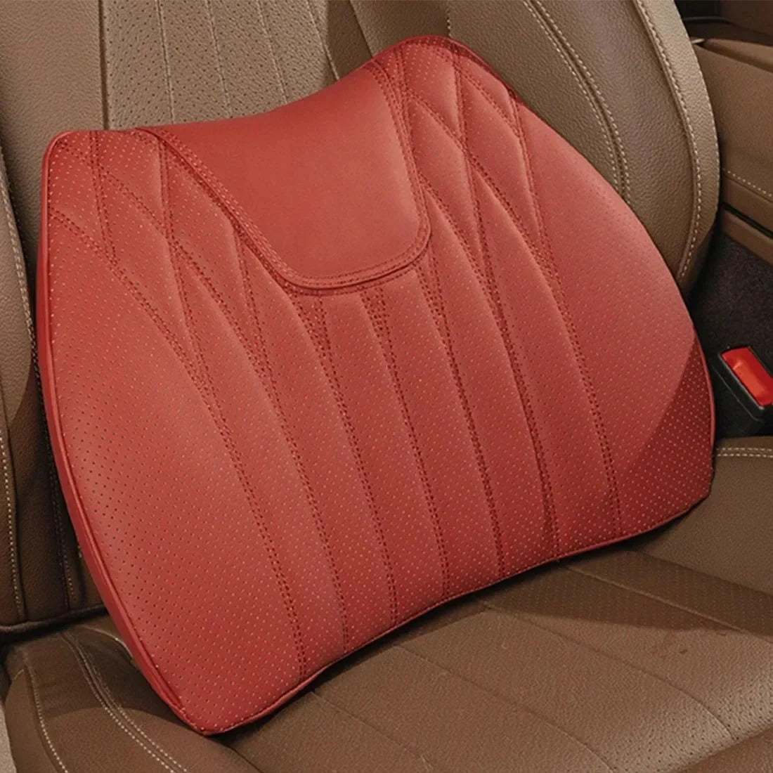 Luxury Comfort Car Cushions – Premium Memory Foam Seat Cushion for Back Pain Relief and Enhanced Relaxation - Delicate Leather