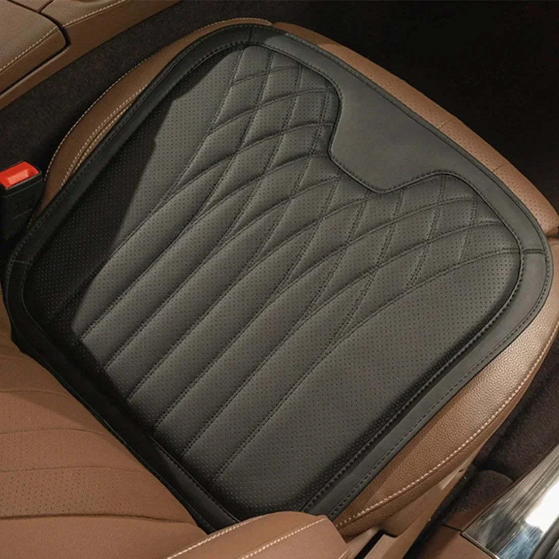 Luxury Comfort Car Cushions – Premium Memory Foam Seat Cushion for Back Pain Relief and Enhanced Relaxation - Delicate Leather