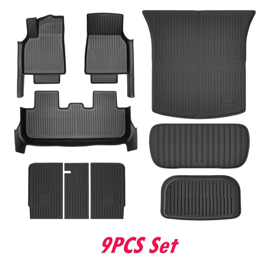 Tesla Model Y All-Weather Floor Mats - Delicate Leather