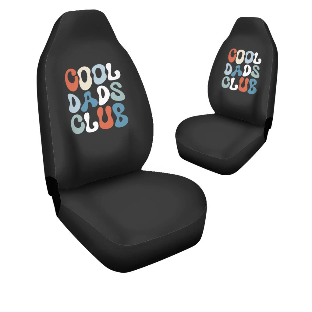 Cool Dads Club Car Seat Covers, Custom For Your Cars, Car Bucket Seat Protection Airbag Compatible 2 PCS, Car Accessories, Happy Father's Day, Father's Day Gift - Delicate Leather