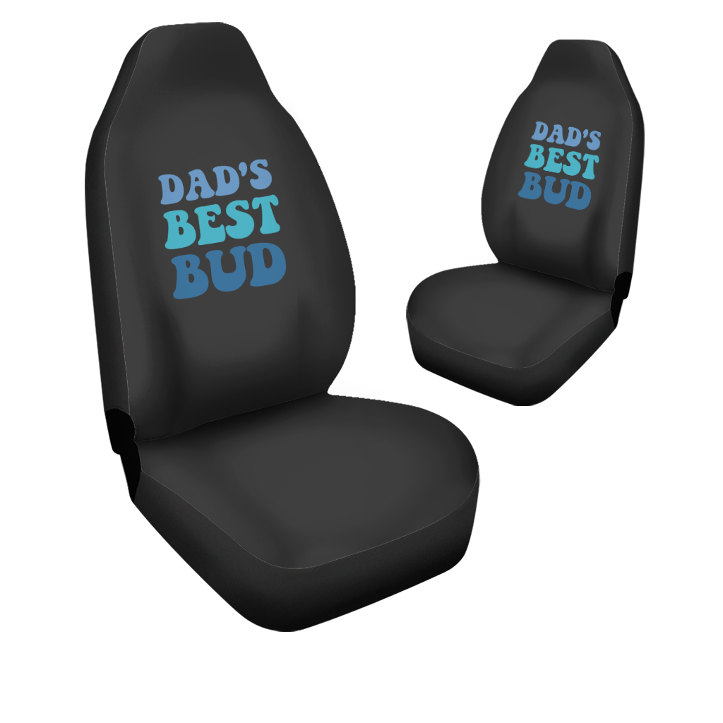 Dad's Best Bud Car Seat Covers, Custom For Your Cars, Car Bucket Seat Protection Airbag Compatible 2 PCS, Car Accessories, Happy Father's Day, Father's Day Gift - Delicate Leather