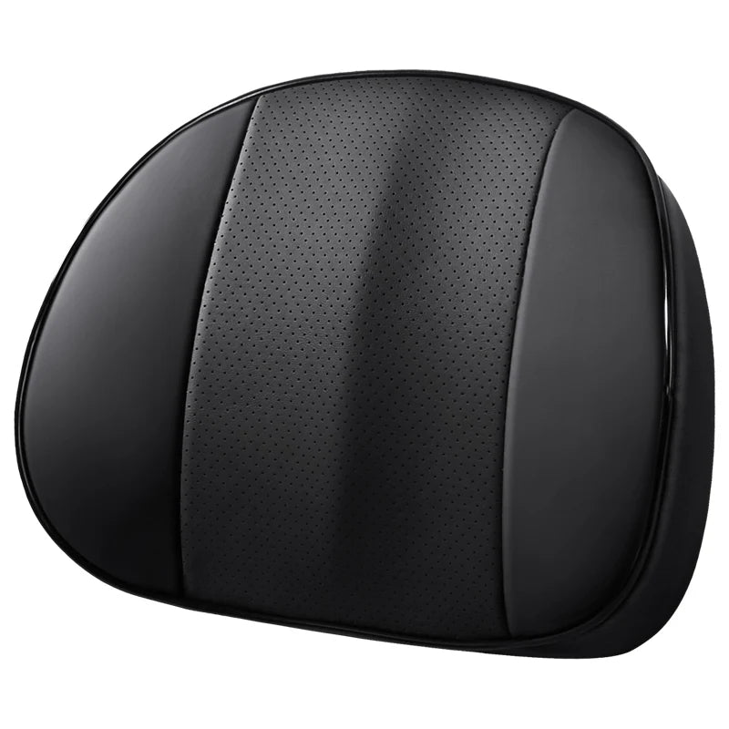 Universal Car Headrest and Lumbar Support Pillow – Memory Foam Neck & Waist Cushion for Car Interior - Delicate Leather