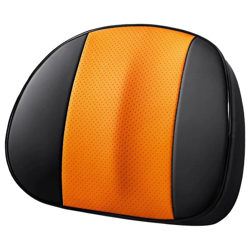 Universal Car Headrest and Lumbar Support Pillow – Memory Foam Neck & Waist Cushion for Car Interior - Delicate Leather