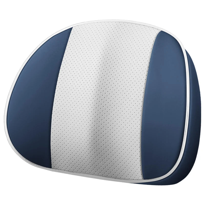 Universal Car Headrest and Lumbar Support Pillow – Memory Foam Neck & Waist Cushion for Car Interior - Delicate Leather