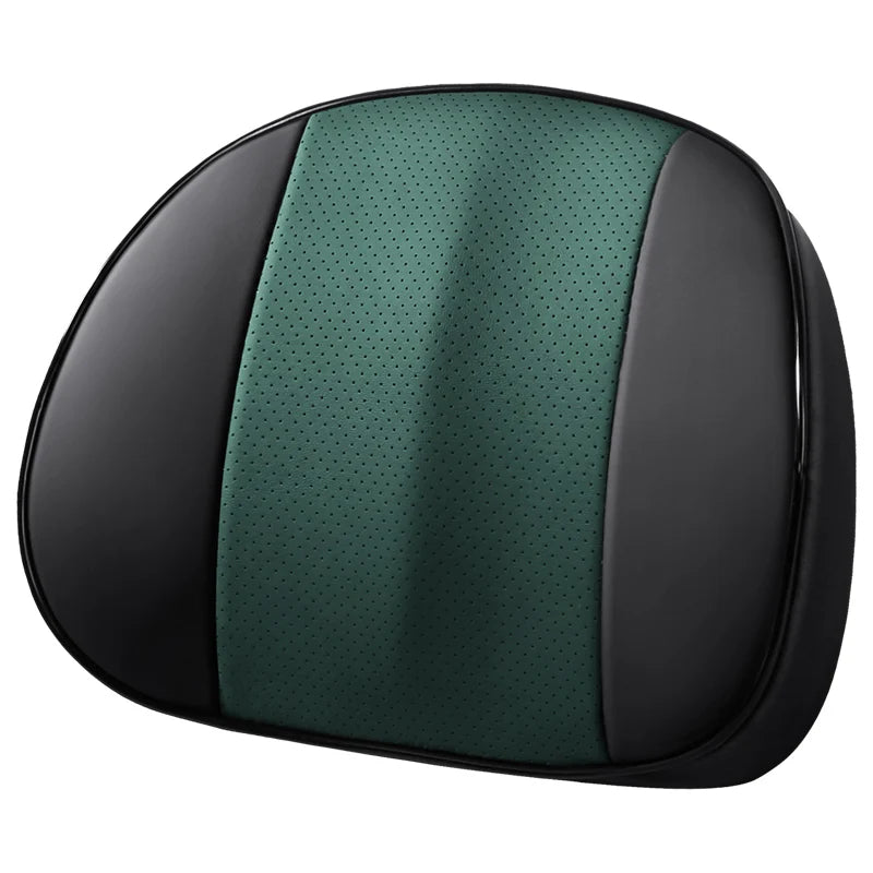 Universal Car Headrest and Lumbar Support Pillow – Memory Foam Neck & Waist Cushion for Car Interior - Delicate Leather
