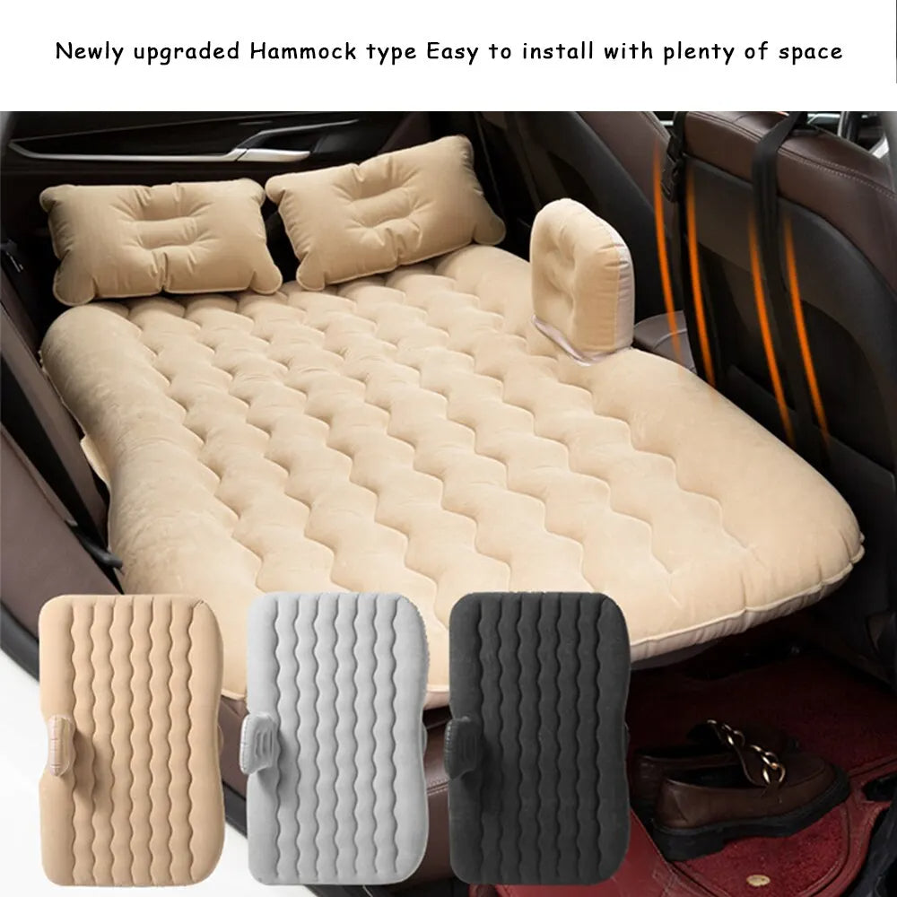 Bed Car Mattress Camping Mattress for Car Sleeping Bed Travel Inflatable Mattress Air Bed for Car Universal SUV Extended Air Couch with Two Air - Delicate Leather