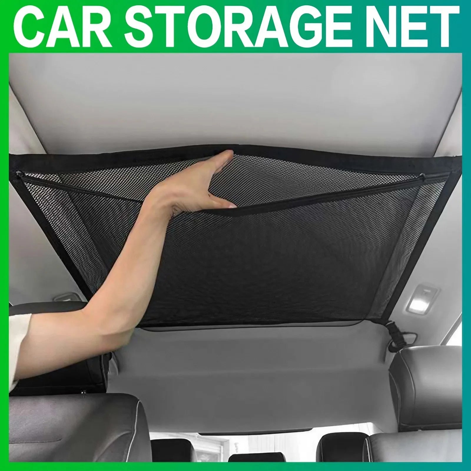1pc Car Ceiling Storage Net Pocket Car Roof Bag Interior Cargo Net Breathable Mesh Bag Auto Stowing Tidying Interior Accessories - Delicate Leather