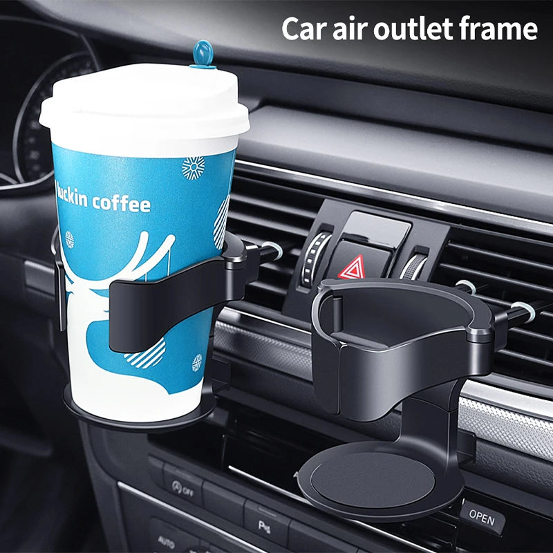 2024 Universal Car Vent Cup Holder: Adjustable Horizontal Stand with Clips for Mugs, Juice, and Water Bottles - Multifunctional Auto Drink Holder - Delicate Leather