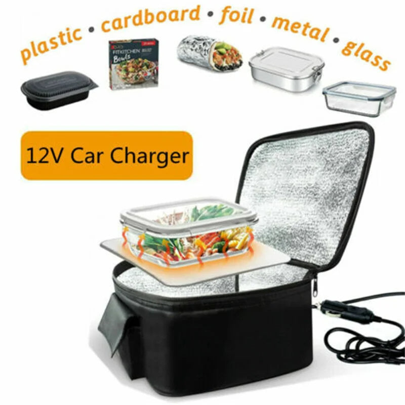 Portable Mini Car Microwave: 12V Electric Oven for Fast Heating, Ideal for Picnics, Travel, Camping, and Food Cooking on the Go - Delicate Leather