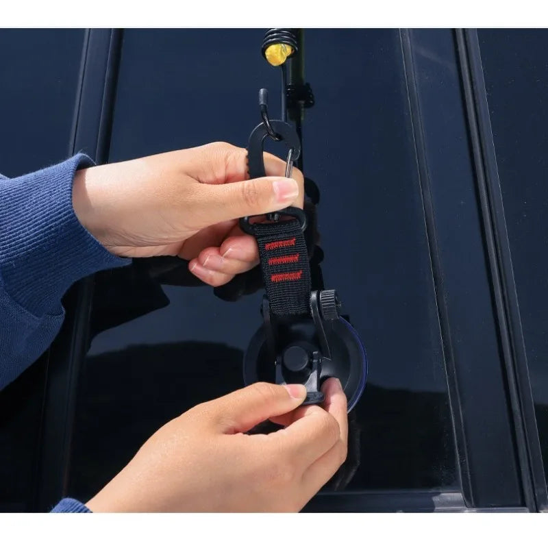 4Pcs Car Truck Tent Suction Cups Buckle: Round and Triangular Anchors for Securing Outdoor Camping Tents and Awnings, Convenient Car Accessories for Safe and Stable Setup - Delicate Leather