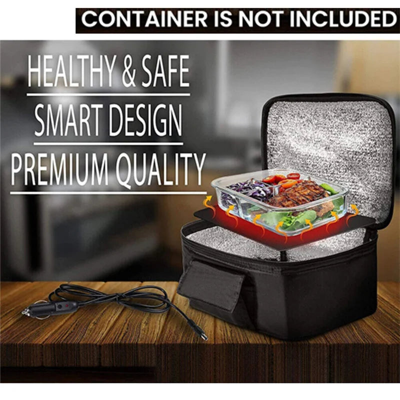 Portable Mini Car Microwave: 12V Electric Oven for Fast Heating, Ideal for Picnics, Travel, Camping, and Food Cooking on the Go - Delicate Leather