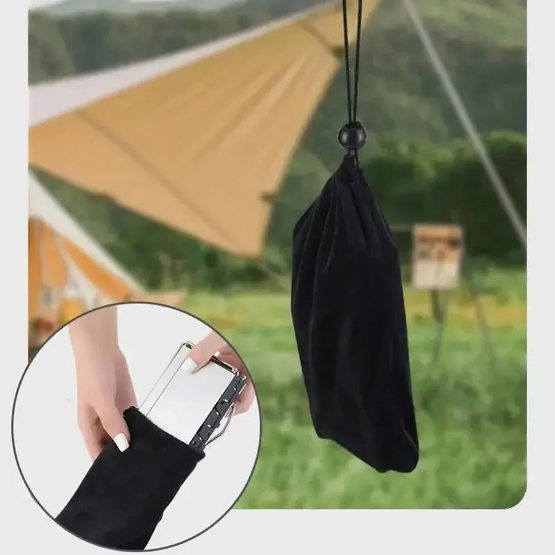 Folding Cassette Stove 2600W: Portable Outdoor Camping Gas Stove, Lightweight Picnic Travel Cooker with Windproof Design - Delicate Leather