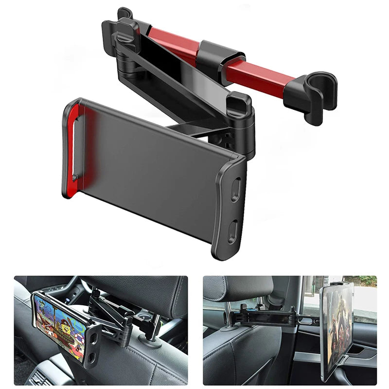 360 Rotation Universal Car Back Seat Headrest Mount Holder: Mini Tablet PC and Auto Phone Stand - Delicate Leather