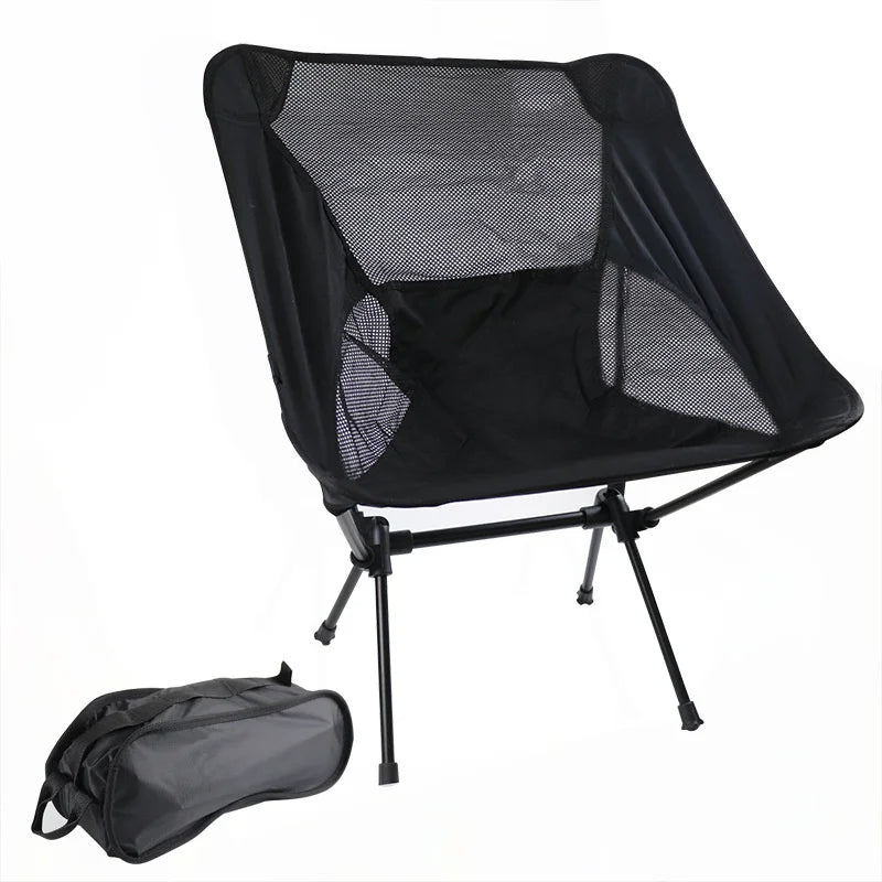 Stable and Lightweight Folding Camping Chair Portable and Compact Design Ideal for Outdoor Camp, Travel, Beach, Picnic, Festival, Hiking, and Backpacking, Supports up to 330lbs - Delicate Leather