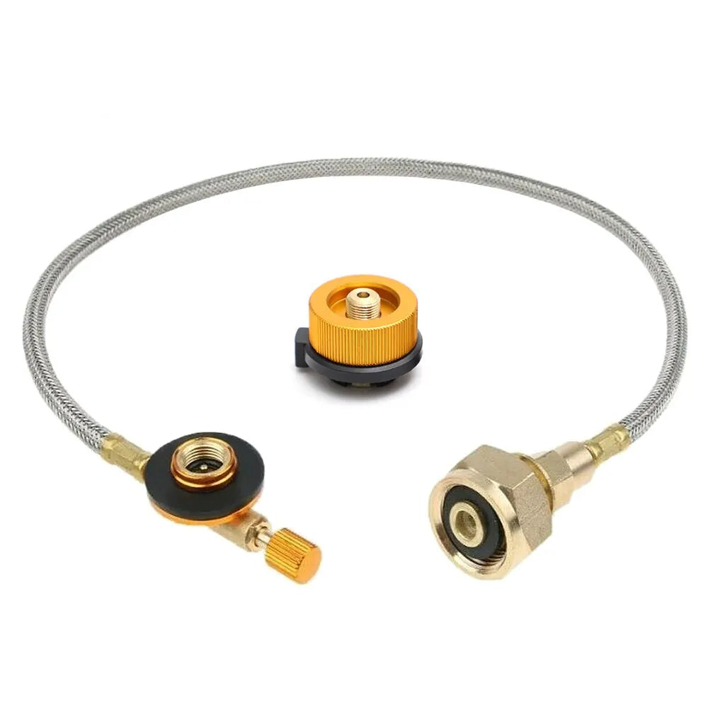 Outdoor Camping Gas Stove Propane Refill Adapter: Cylinder Converter Filling Tank Coupler Accessories for Convenient Gas Refills - Delicate Leather