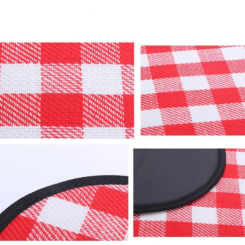 Waterproof Outdoor Picnic Mat Colorful Plaid Stripe Rectangular Sleeping Blanket Pad, Ideal for Camping, Beach Trips, and as a Living Room Carpet - Delicate Leather