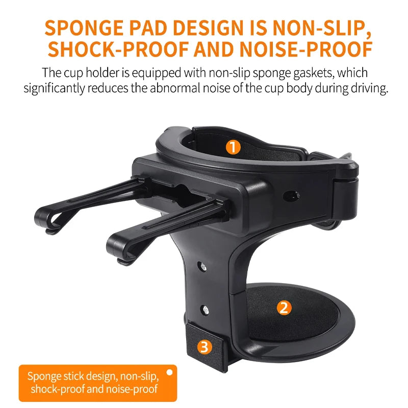 2024 Universal Car Vent Cup Holder: Adjustable Horizontal Stand with Clips for Mugs, Juice, and Water Bottles - Multifunctional Auto Drink Holder - Delicate Leather