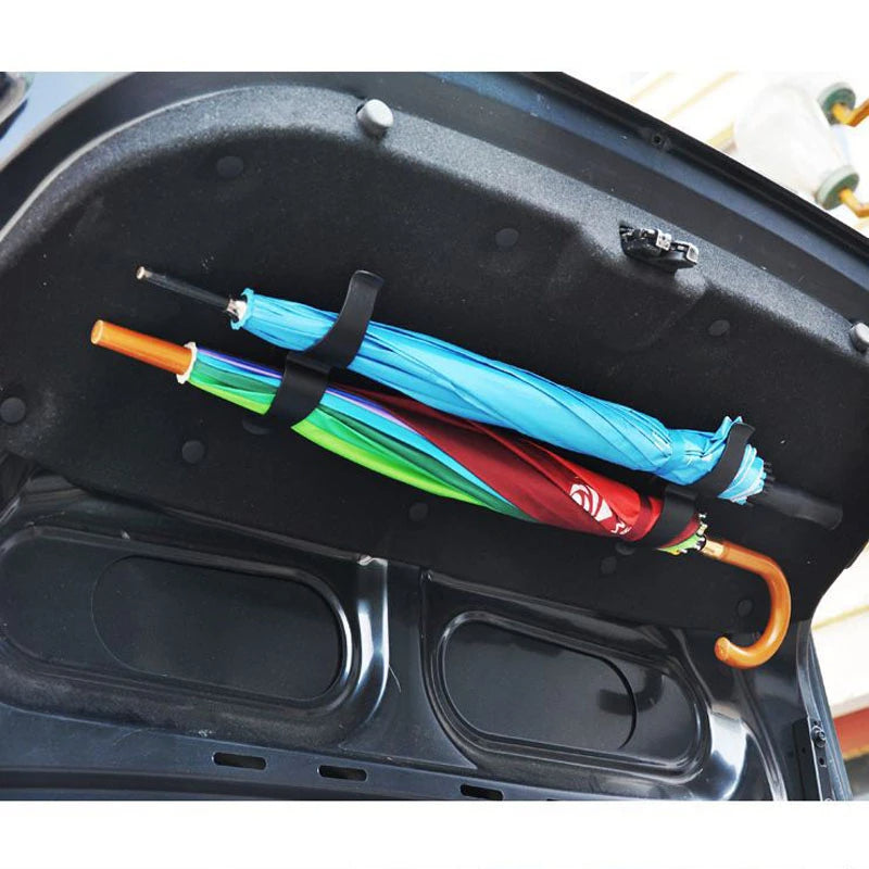 Universal Car Umbrella Holder, Auto Trunk Hook for Convenient Umbrella Storage, Multi-Purpose Towel Hook, Plant Holder, and Organizer for Internal Car Accessories - Delicate Leather
