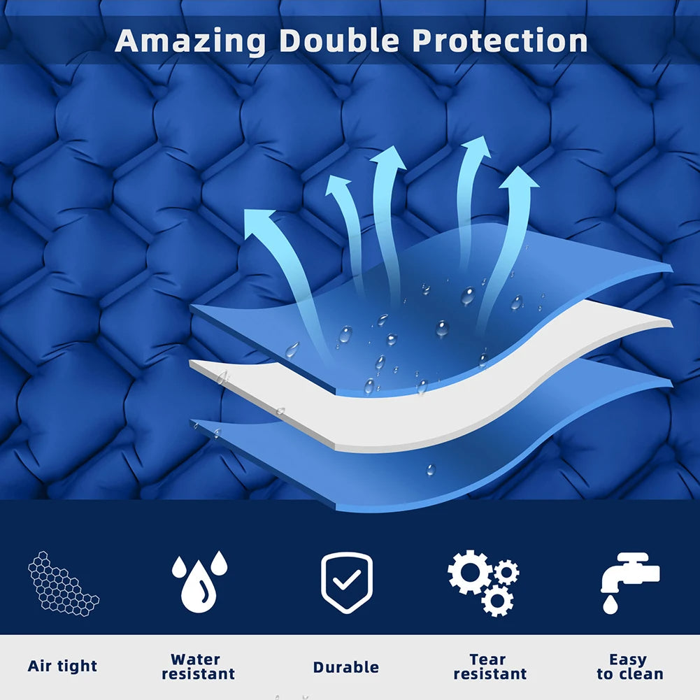 Double-Layer Ultralight Camping Air Mattress: Nylon Foldable Inflatable Air Cushion for Trekking. Wear-Resistant Sleeping Pad Ideal for Outdoor Adventures - Delicate Leather