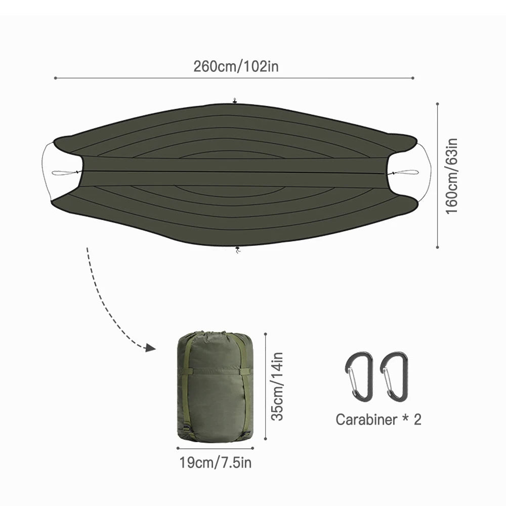 Multifunctional Hammock Underquilt Sleeping Bag Winter Warm Hammock Under Blanket Poncho, Ideal for Camping, Traveling, and Swinging. Includes Convenient Storage Bag - Delicate Leather