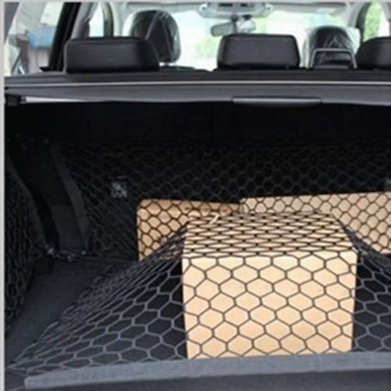 Car-Styling Boot String Mesh Elastic Nylon Rear Back Cargo Trunk Storage Organizer Luggage Net Holder Auto Accessory - Delicate Leather