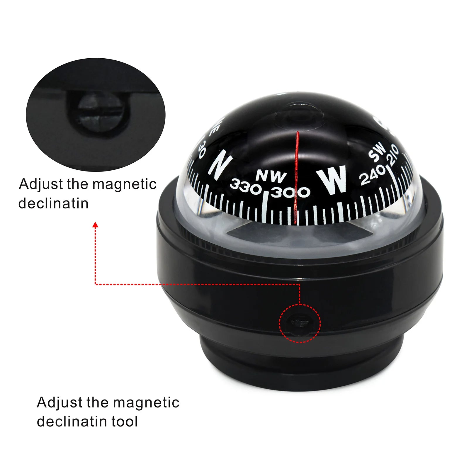 Mini Waterproof Electronic Navigation Compass, Essential Camping Gear, Small Guide Ball for Marine, Boat, and Vehicle Navigation - Delicate Leather