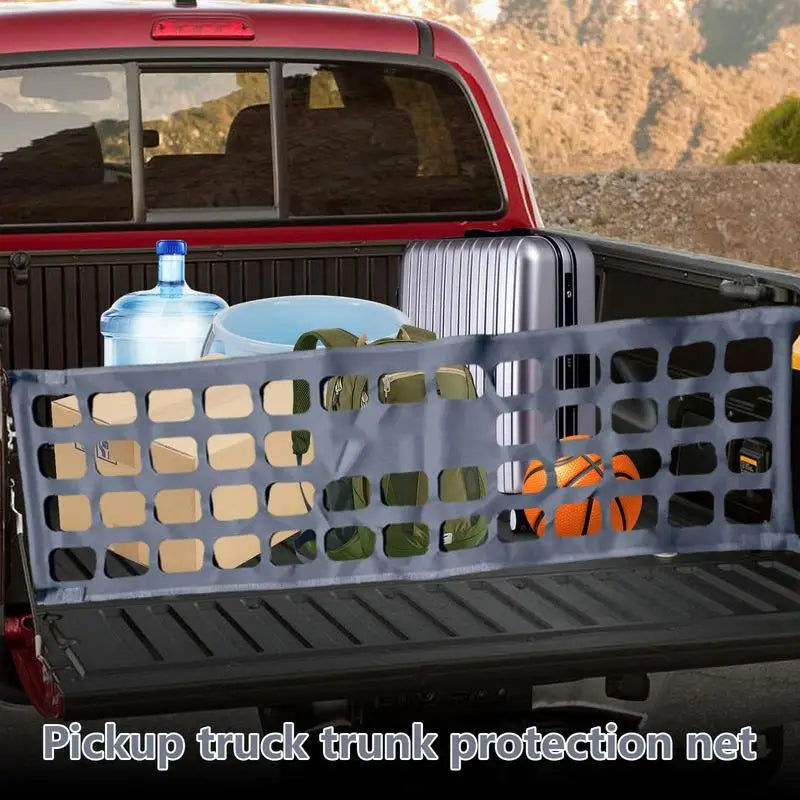 Cargo Net Trunk Bed Organizer: Convenient Storage Solution for Trucks, SUVs, and Cars, Ideal for Holding Groceries and Other Items in Place in the Pickup Truck Bed - Delicate Leather