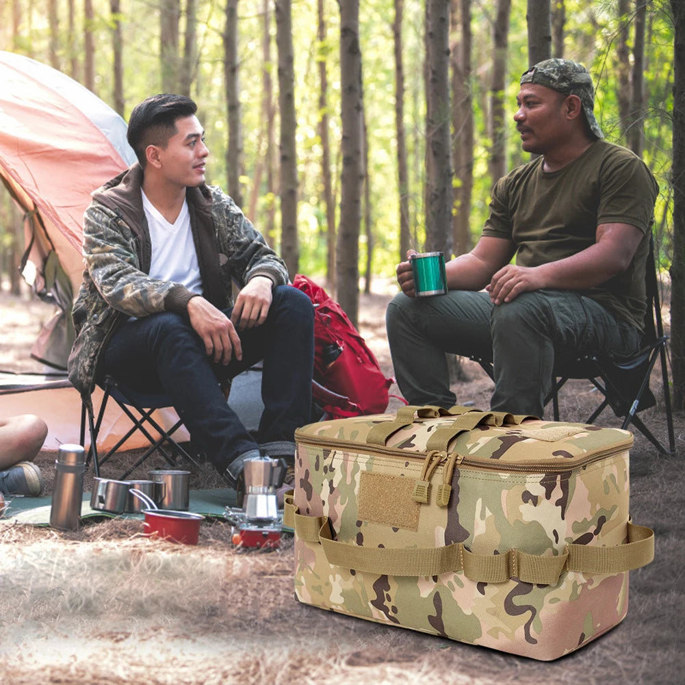 600D Camping Gas Tank Storage Bag: Scratch-Resistant Large Capacity Camping Bag for Storing Outdoor Camping Equipment and Gas Tanks - Delicate Leather