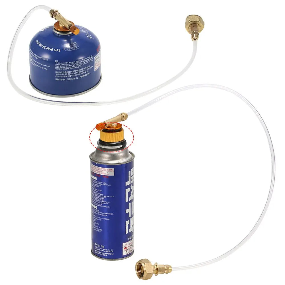 Outdoor Camping Gas Stove Propane Refill Adapter: Cylinder Converter Filling Tank Coupler Accessories for Convenient Gas Refills - Delicate Leather