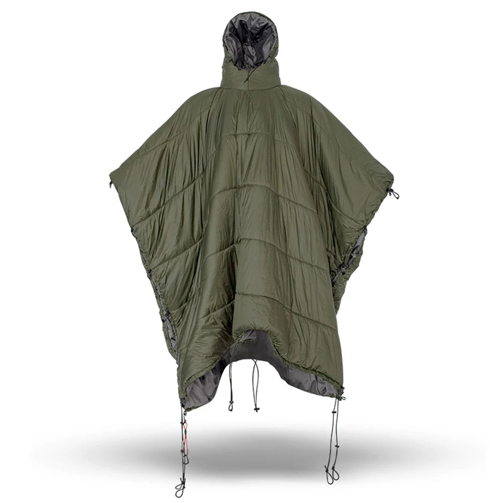 Multifunctional Hammock Underquilt Sleeping Bag Winter Warm Hammock Under Blanket Poncho, Ideal for Camping, Traveling, and Swinging. Includes Convenient Storage Bag - Delicate Leather