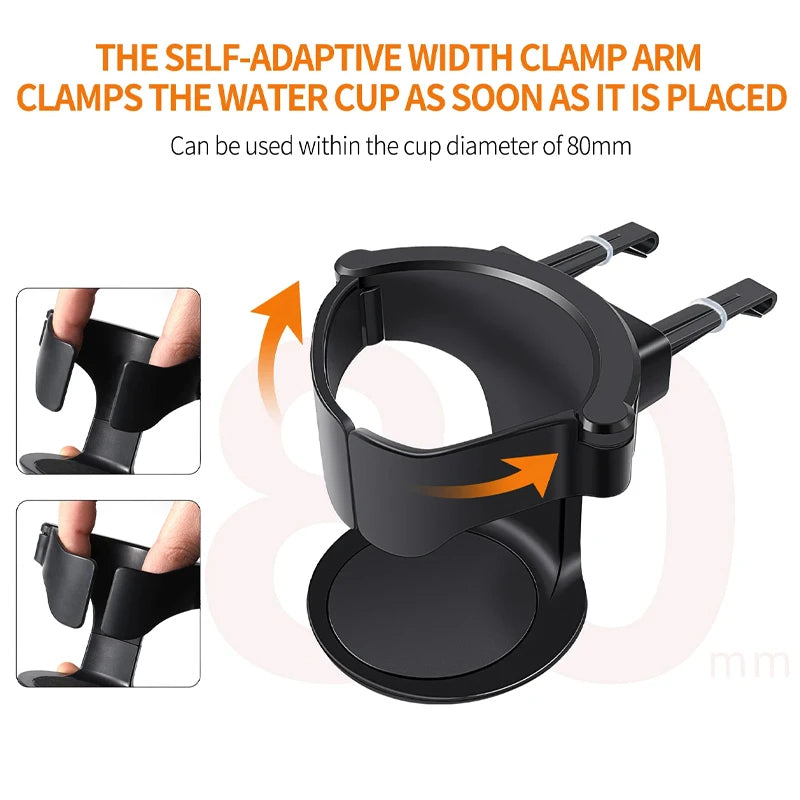 2024 Universal Car Vent Cup Holder: Adjustable Horizontal Stand with Clips for Mugs, Juice, and Water Bottles - Multifunctional Auto Drink Holder - Delicate Leather