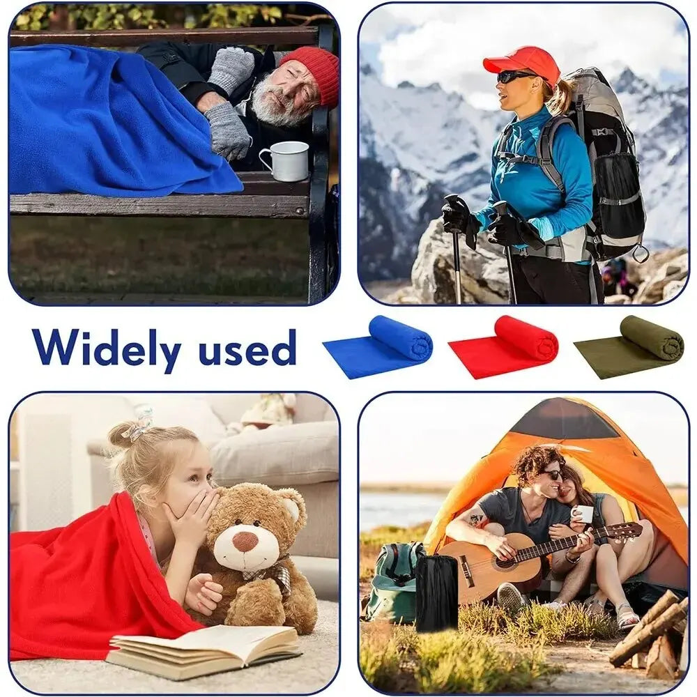 Portable Ultra-Light Fleece Sleeping Bag Polar Travel Sheets for Adults, Ideal for Outdoor Camping. Provides Warmth and Comfort as a Sleeping Bag Liner - Delicate Leather