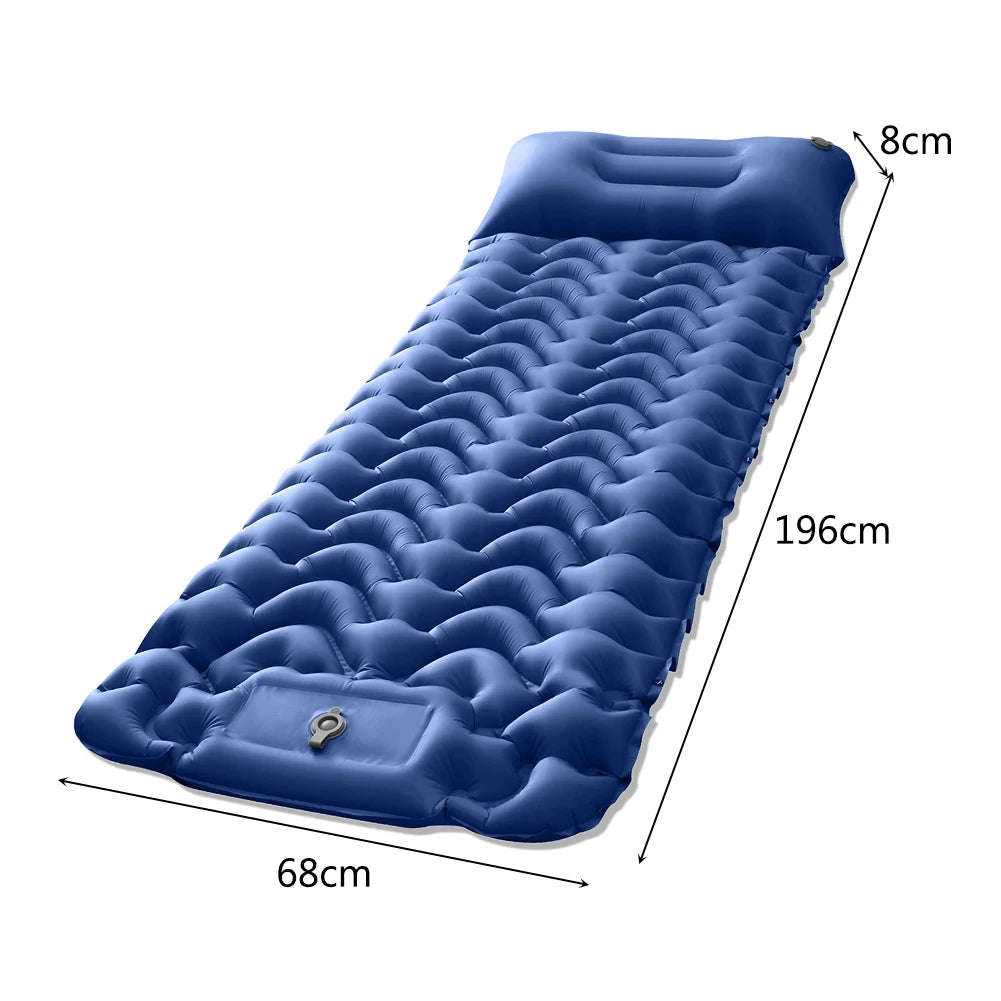 Double-Layer Ultralight Camping Air Mattress: Nylon Foldable Inflatable Air Cushion for Trekking. Wear-Resistant Sleeping Pad Ideal for Outdoor Adventures - Delicate Leather