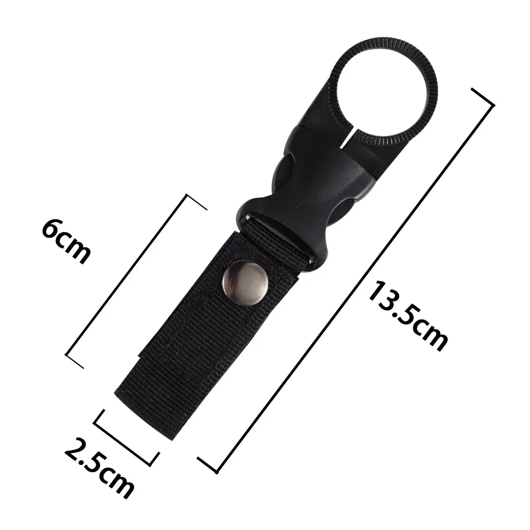 Multifunctional Water Bottle Holder Climbing Carabiner Belt Backpack Hanger Hooks Clip with Nylon Webbing Buckle Hook, Ideal for Outdoor Activities - Delicate Leather