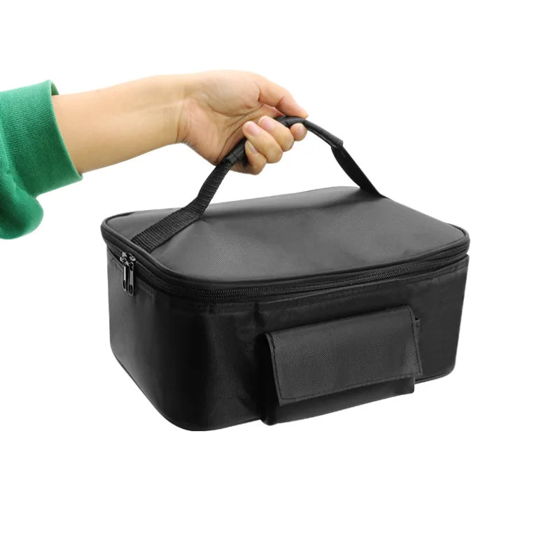 Portable Mini Car Microwave: 12V Electric Oven for Fast Heating, Ideal for Picnics, Travel, Camping, and Food Cooking on the Go - Delicate Leather