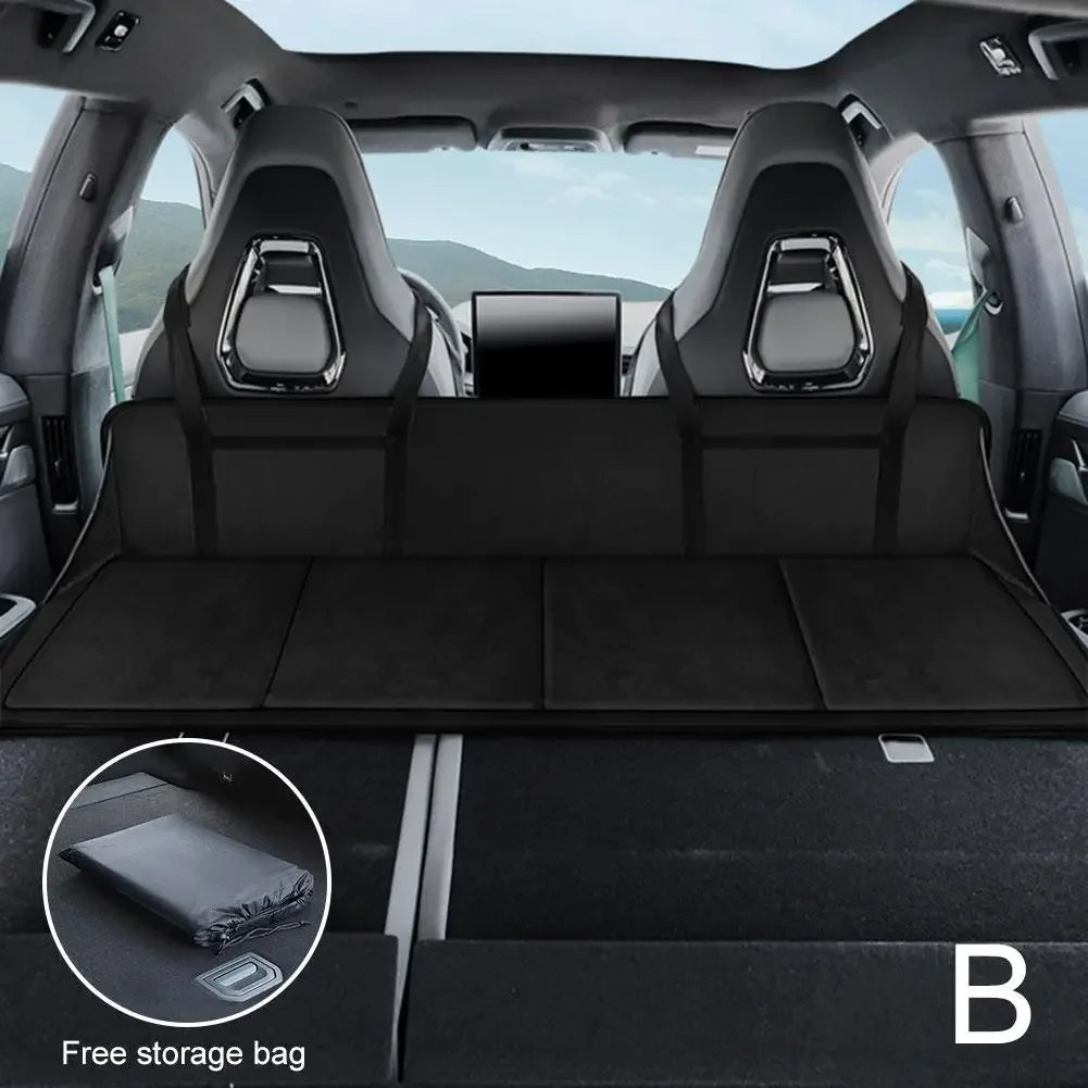 Camping Mattress Accessories, Custom Fitting Mattress with Headrest, Suitable for Honda Cars, Extra Long Design for Comfortable Camping - Delicate Leather