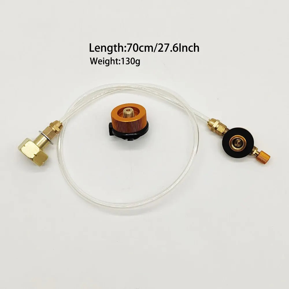 Outdoor Camping Gas Stove Propane Refill Adapter: Cylinder Converter Filling Tank Coupler Accessories for Convenient Gas Refills - Delicate Leather