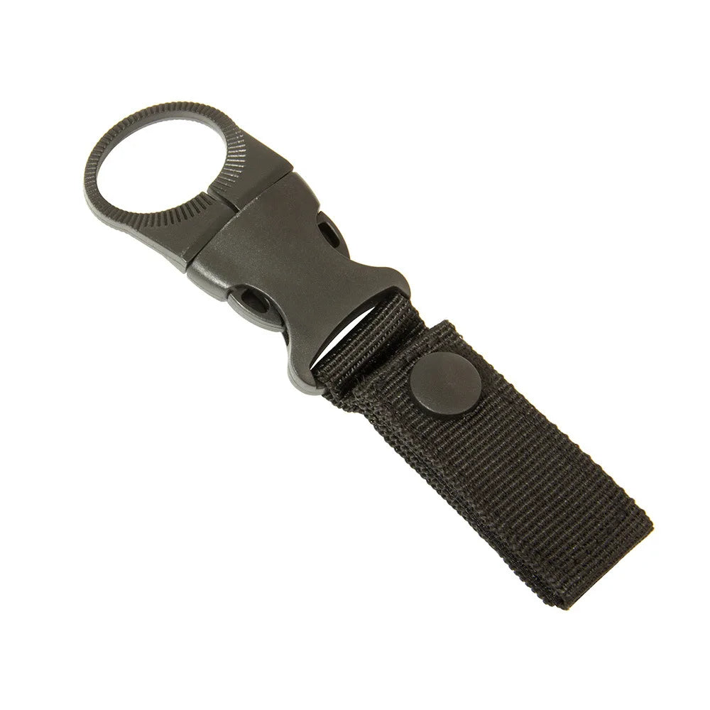 Multifunctional Water Bottle Holder Climbing Carabiner Belt Backpack Hanger Hooks Clip with Nylon Webbing Buckle Hook, Ideal for Outdoor Activities - Delicate Leather
