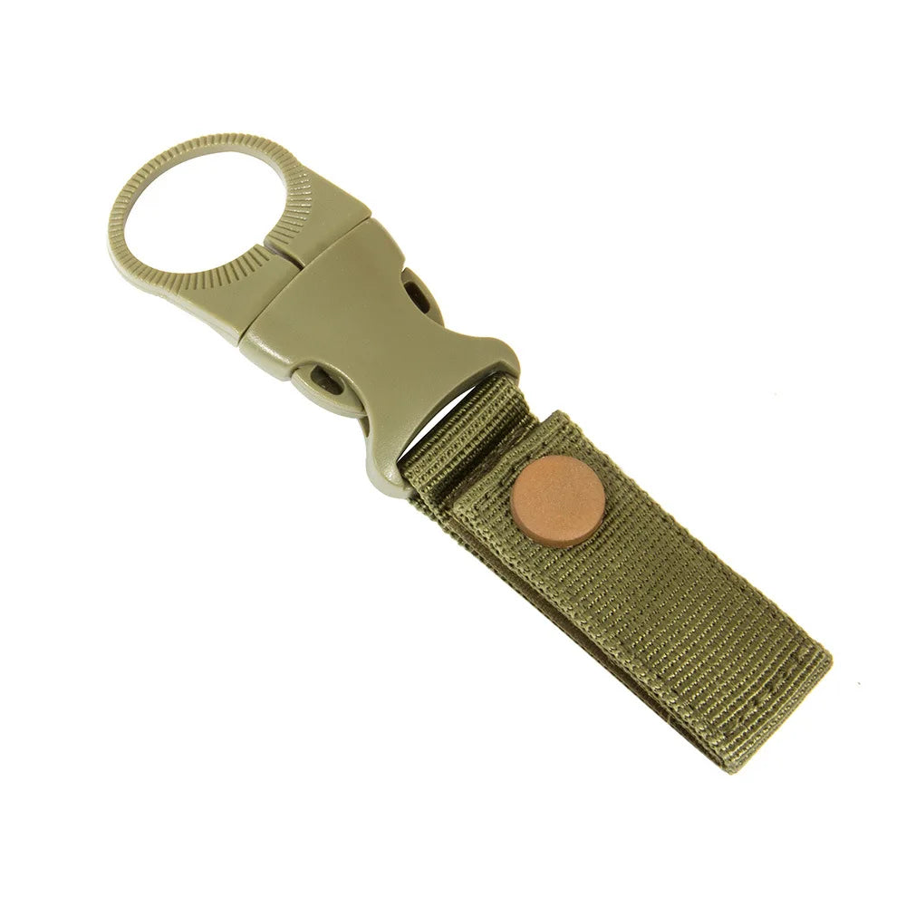 Multifunctional Water Bottle Holder Climbing Carabiner Belt Backpack Hanger Hooks Clip with Nylon Webbing Buckle Hook, Ideal for Outdoor Activities - Delicate Leather