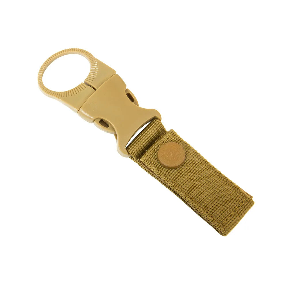 Multifunctional Water Bottle Holder Climbing Carabiner Belt Backpack Hanger Hooks Clip with Nylon Webbing Buckle Hook, Ideal for Outdoor Activities - Delicate Leather