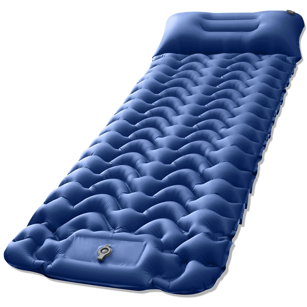 Double-Layer Ultralight Camping Air Mattress: Nylon Foldable Inflatable Air Cushion for Trekking. Wear-Resistant Sleeping Pad Ideal for Outdoor Adventures - Delicate Leather