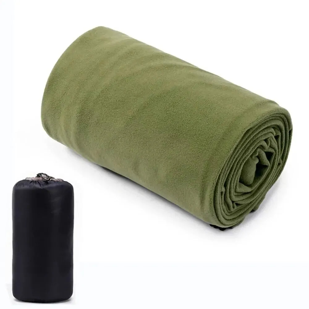 Portable Ultra-Light Fleece Sleeping Bag Polar Travel Sheets for Adults, Ideal for Outdoor Camping. Provides Warmth and Comfort as a Sleeping Bag Liner - Delicate Leather
