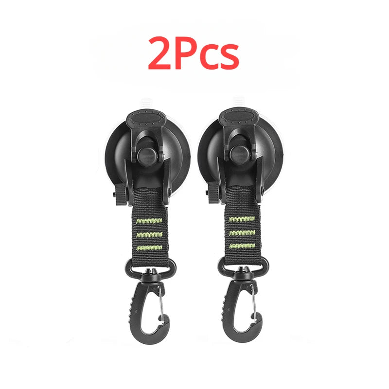 4Pcs Car Truck Tent Suction Cups Buckle: Round and Triangular Anchors for Securing Outdoor Camping Tents and Awnings, Convenient Car Accessories for Safe and Stable Setup - Delicate Leather