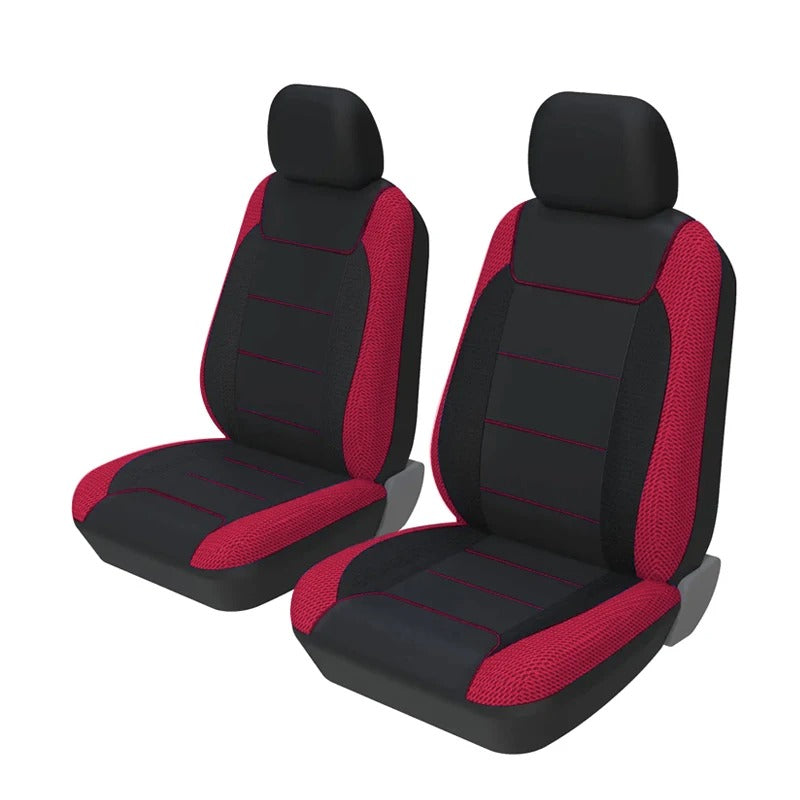 Full Set Car Seat Covers – Polyester Sandwich Material, Universal Fit for 5-Seater Vehicles, Airbag Compatible, for Car - Delicate Leather
