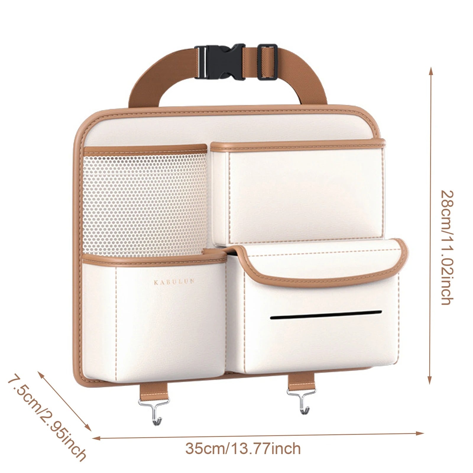 High-Capacity PU Leather Car Backseat & Trunk Organizer – Adjustable 5-Bag Storage Solution